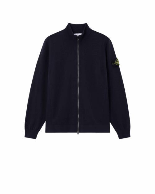 Cardigan Zippé Laine Marine