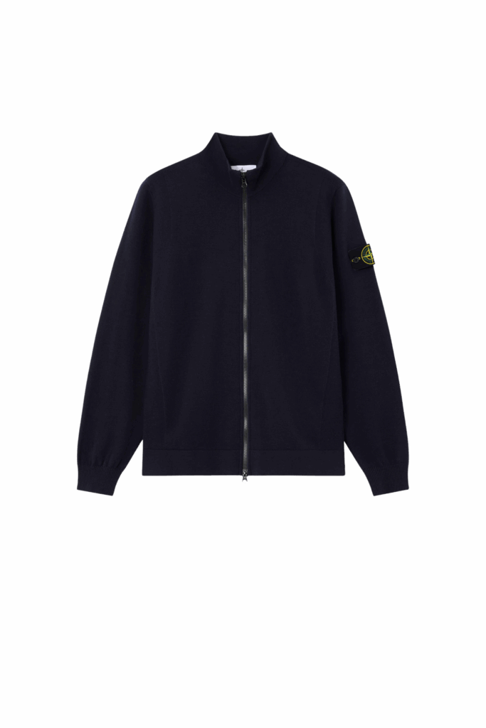 Cardigan Zippé Laine Marine