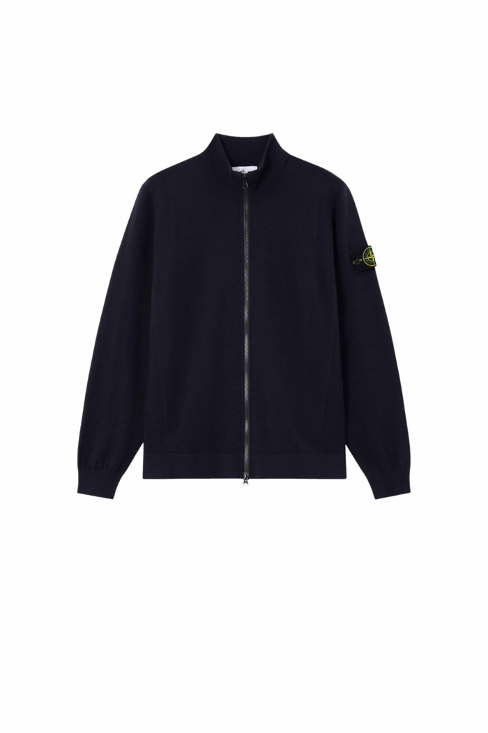 Cardigan Zippé Laine Marine