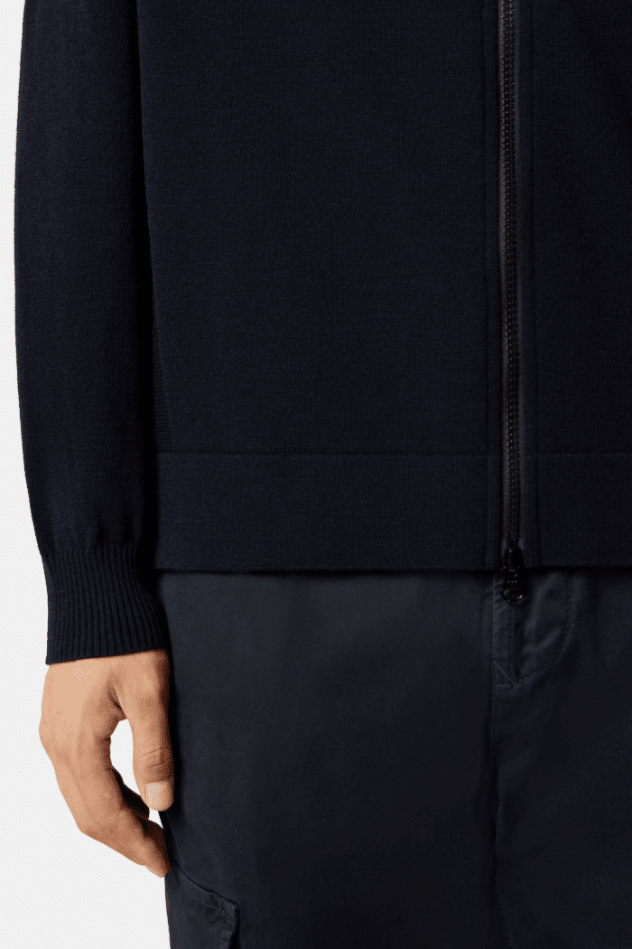Cardigan Zippé Laine Marine