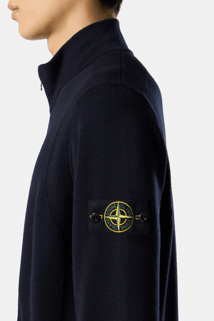 Cardigan Zippé Laine Marine – Image 4