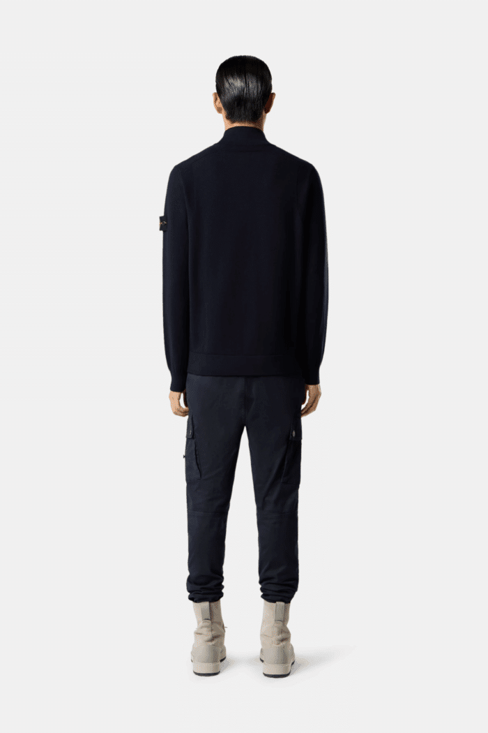 Cardigan Zippé Laine Marine