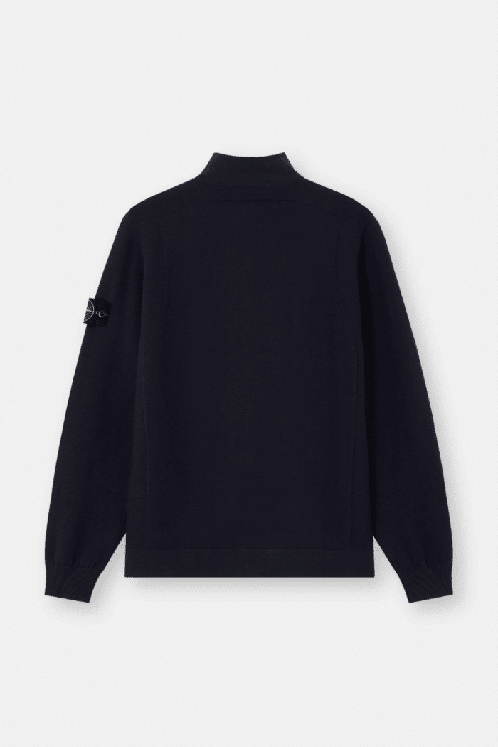 Cardigan Zippé Laine Marine