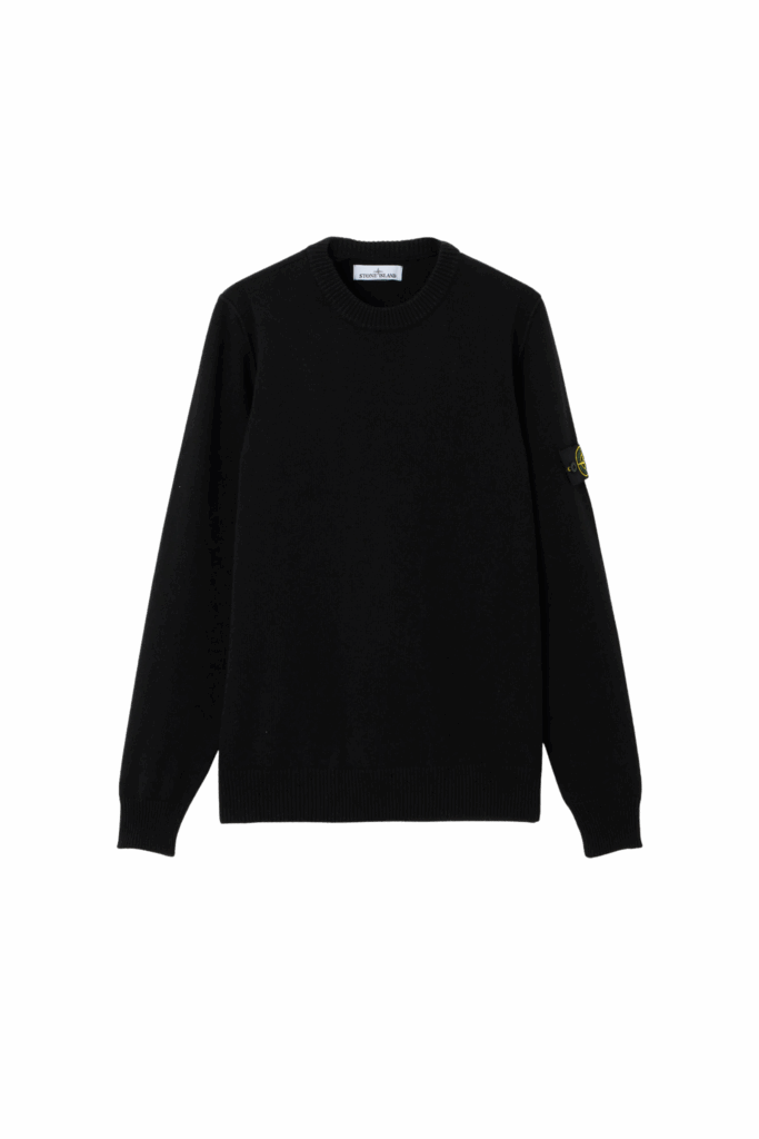 Pull Col Rond Laine Noir