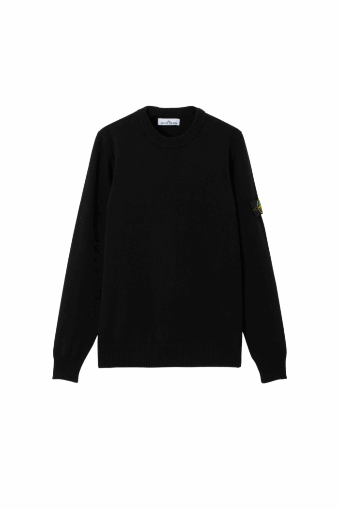 Pull Col Rond Laine Noir