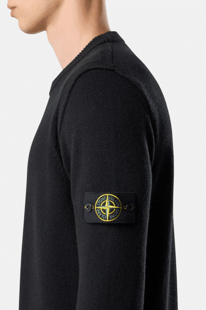 Pull Col Rond Laine Noir