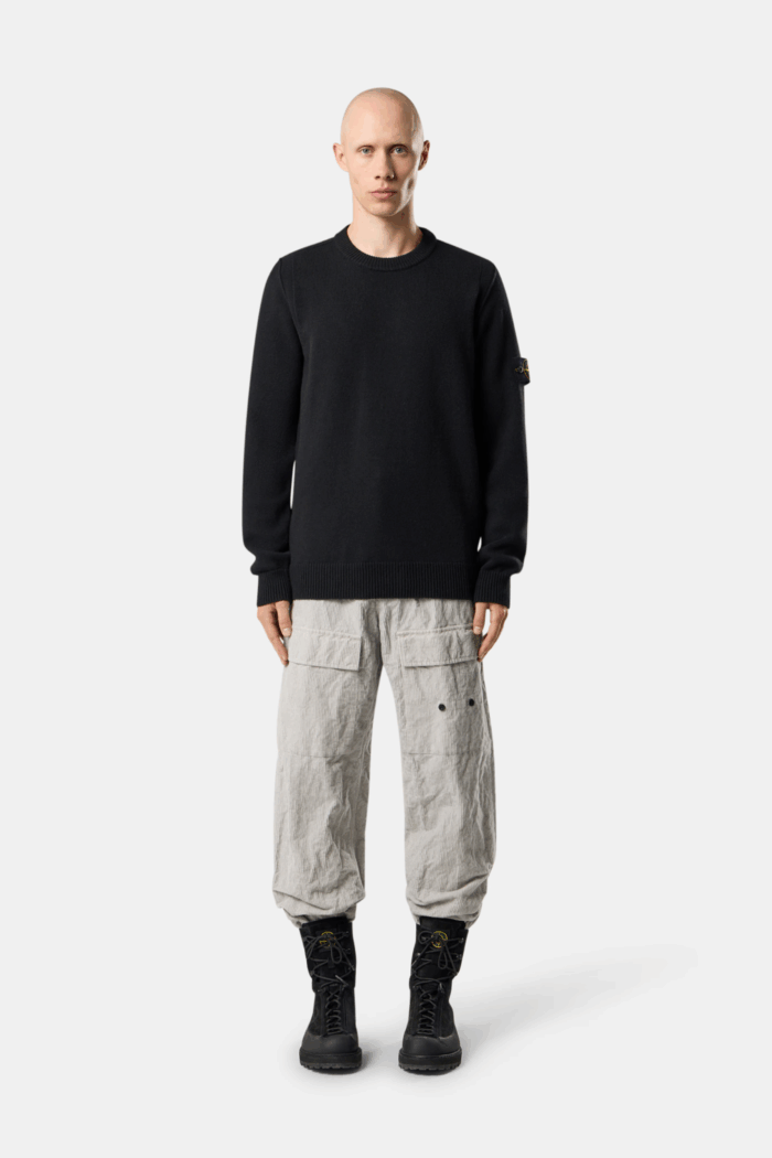 Pull Col Rond Laine Noir