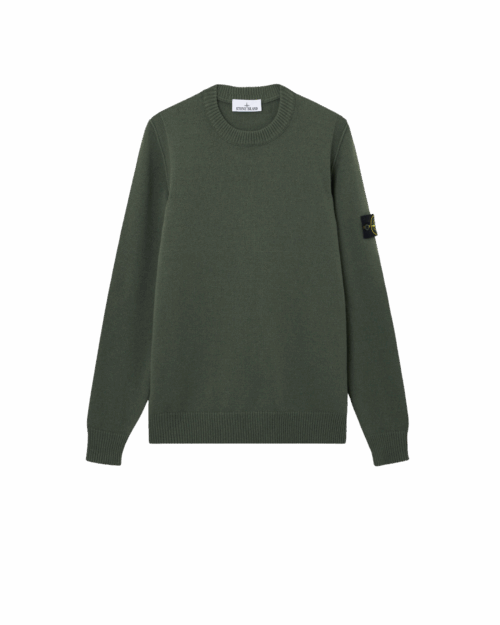 Pull Col Rond Laine Kaki