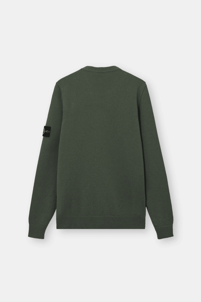 Pull Col Rond Laine Kaki