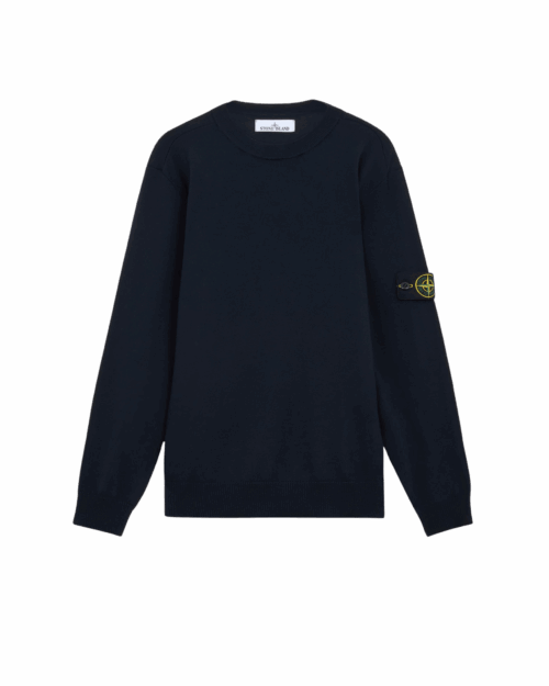 Pull Col Rond Laine Marine