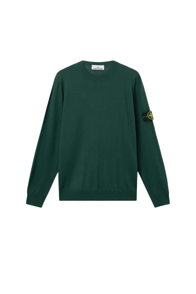 Pull Col Rond Laine Vert Juniper