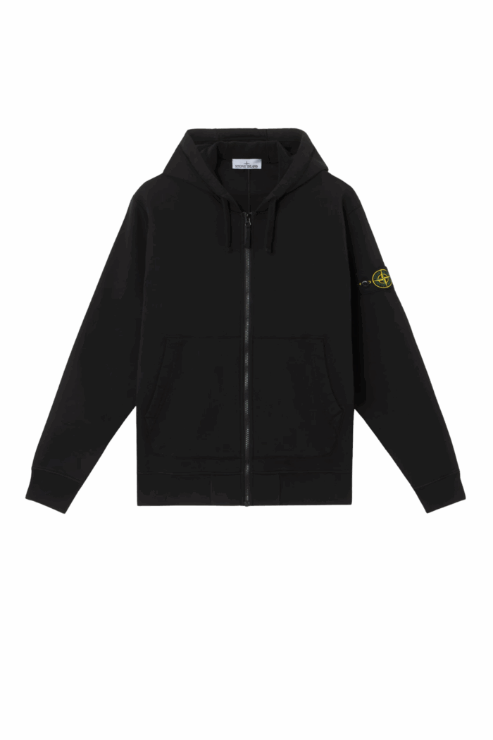 Hoodie Zippé Coton Noir