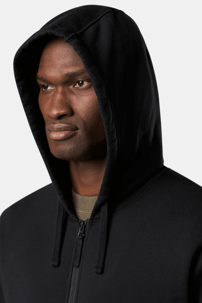 Hoodie Zippé Coton Noir