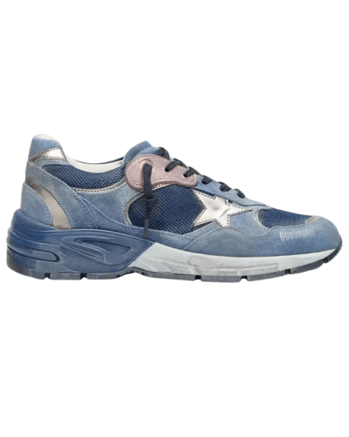 Sneakers Running Dad Bleu Denim Étoile Argent