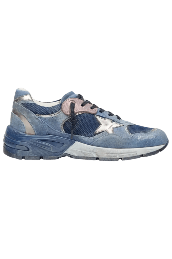 Sneakers Running Dad Bleu Denim Étoile Argent