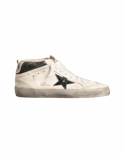 Sneakers Mid Star Étoile Verte Virgule Blanche