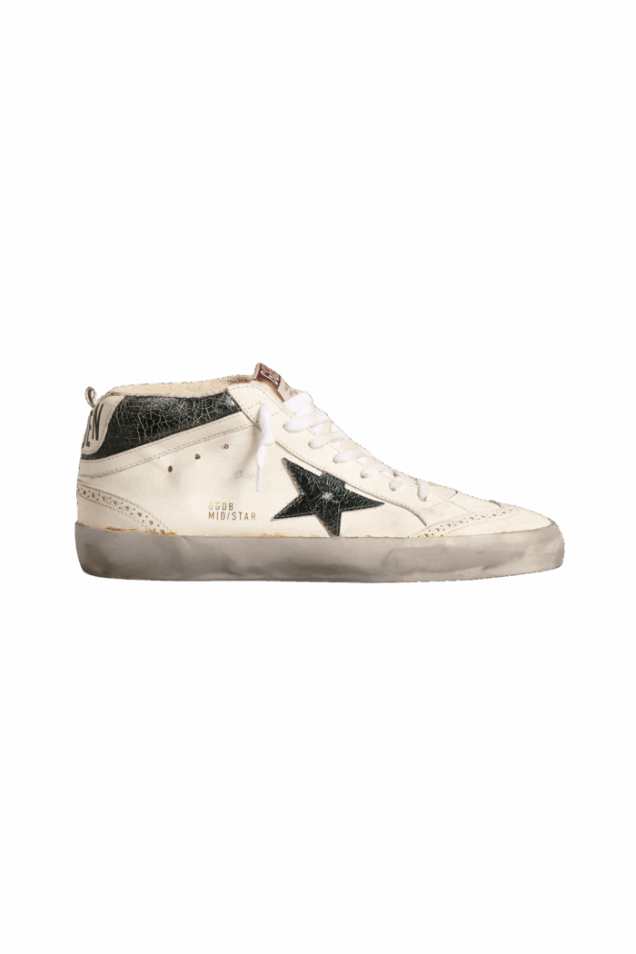 Sneakers Mid Star Étoile Verte Virgule Blanche