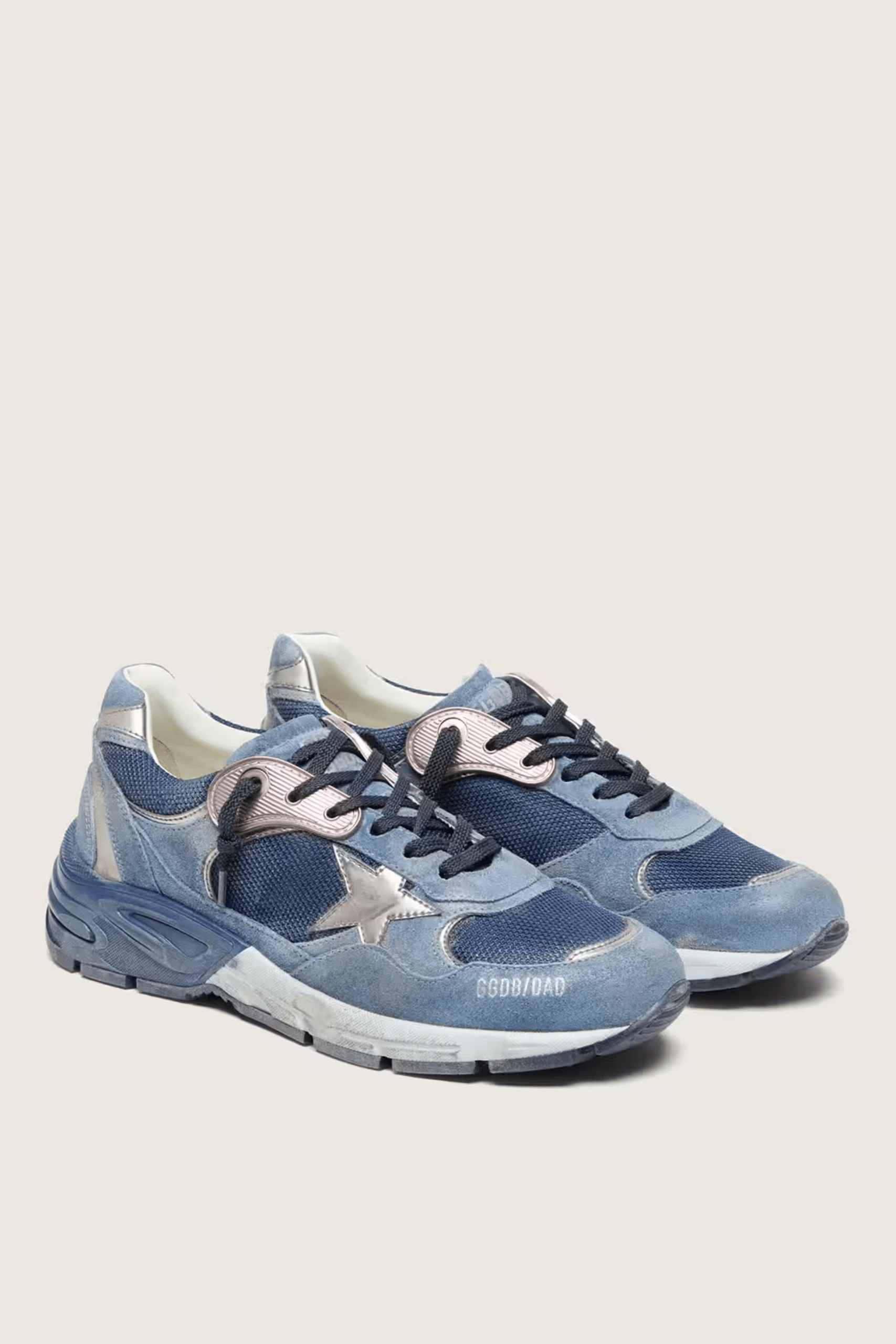Sneakers Running Dad Bleu Denim Étoile Argent