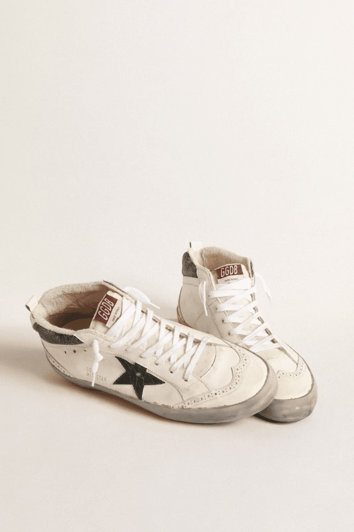 Sneakers Mid Star Étoile Verte Virgule Blanche