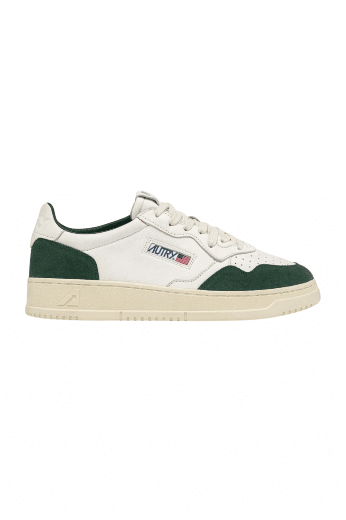 Sneakers Medalist Cuir Blanc Daim Vert