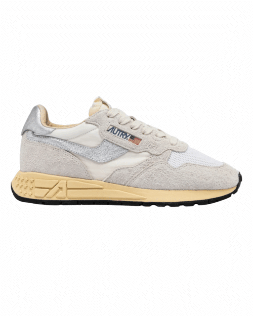 Sneakers Reelwind Daim et Nylon Blanc Argent