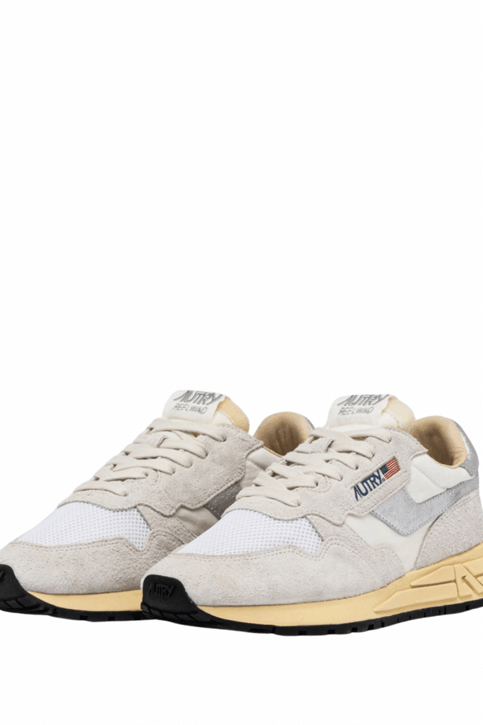 Sneakers Reelwind Daim et Nylon Blanc Argent