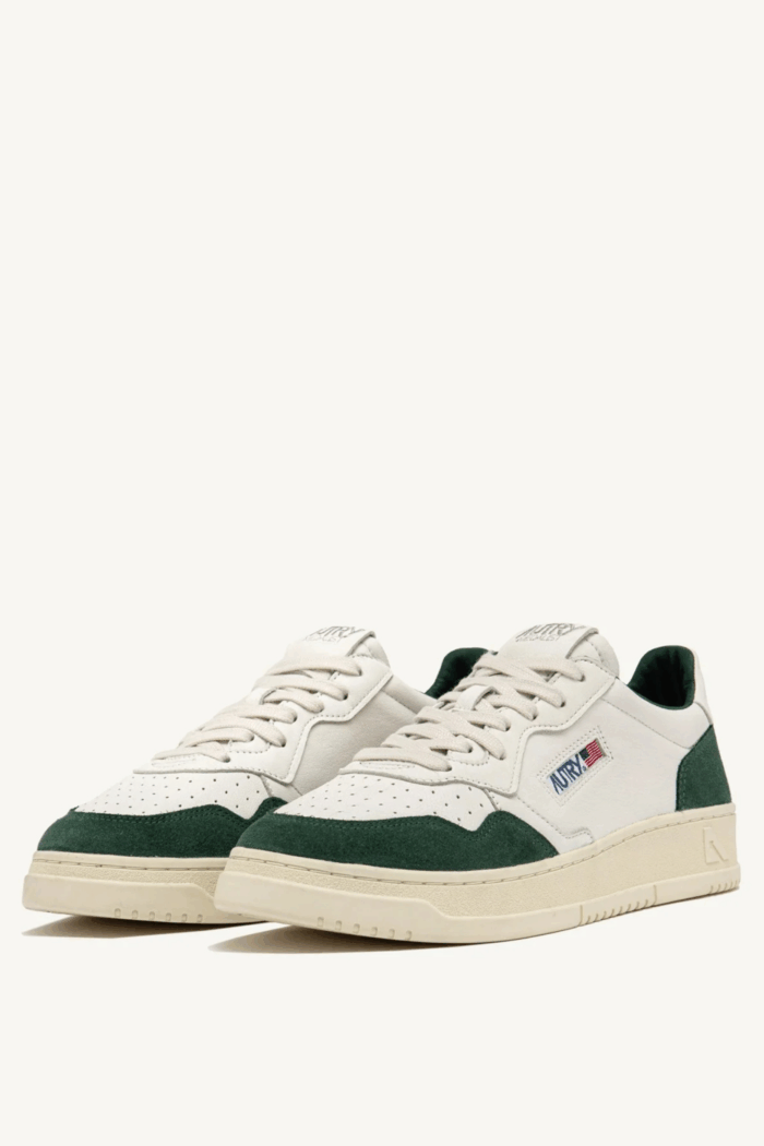 Sneakers Medalist Cuir Blanc Daim Vert