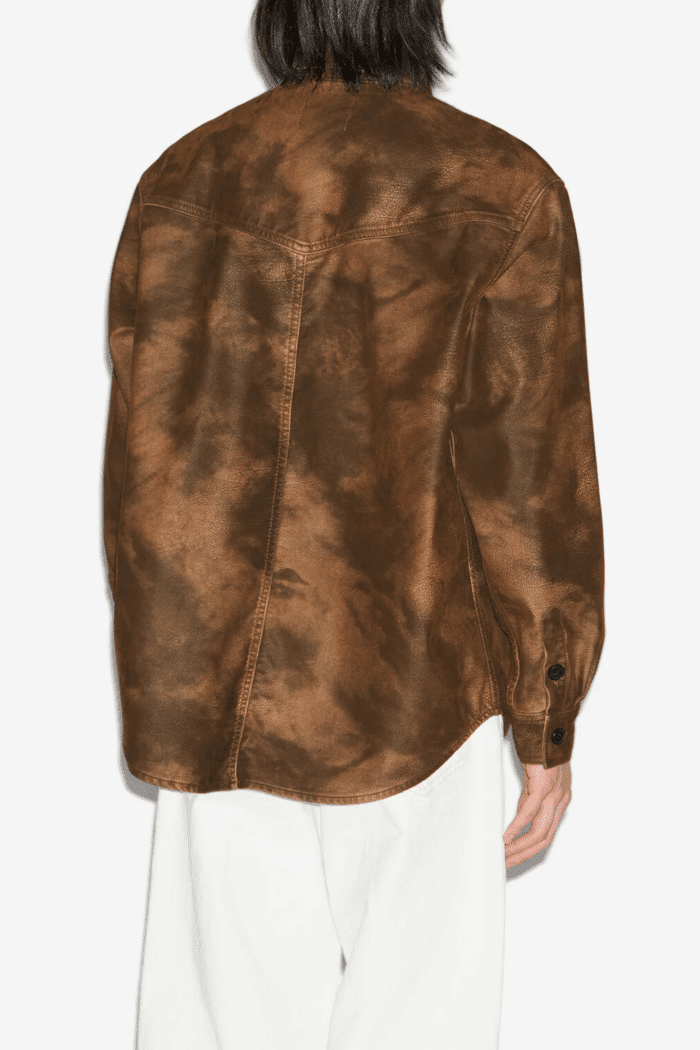 Chemise Kadrian Faux Cuir Tabac