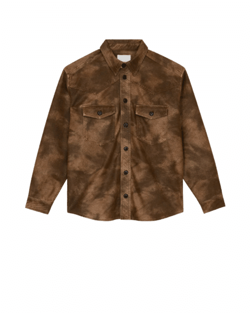 Chemise Kadrian Faux Cuir Tabac