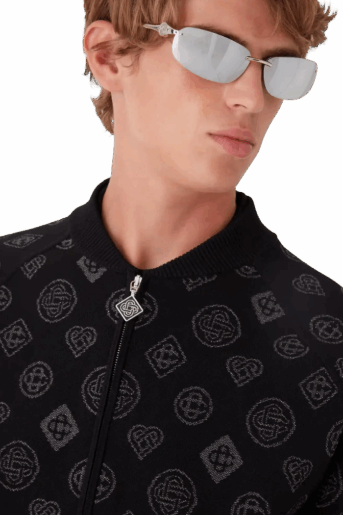 Bomber Jacquard Monogrammé Noir – Image 2