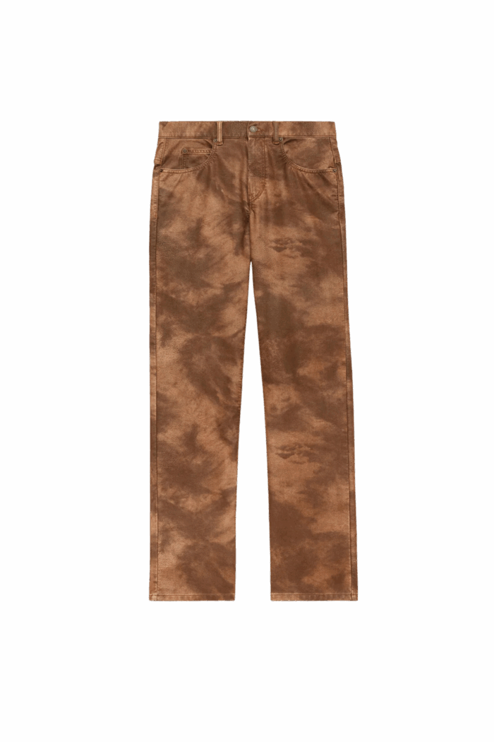 Pantalon Lewys Faux Cuir Tabac