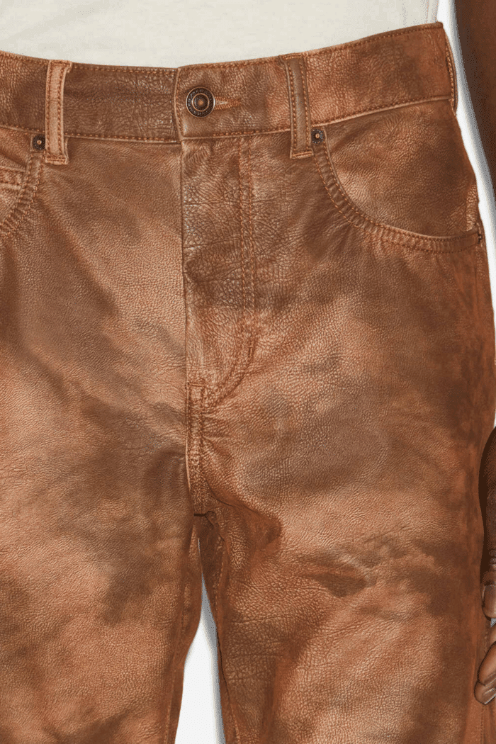 Pantalon Lewys Faux Cuir Tabac