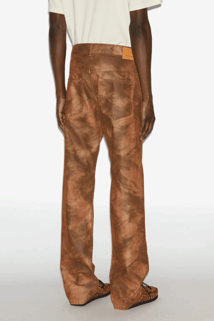 Pantalon Lewys Faux Cuir Tabac