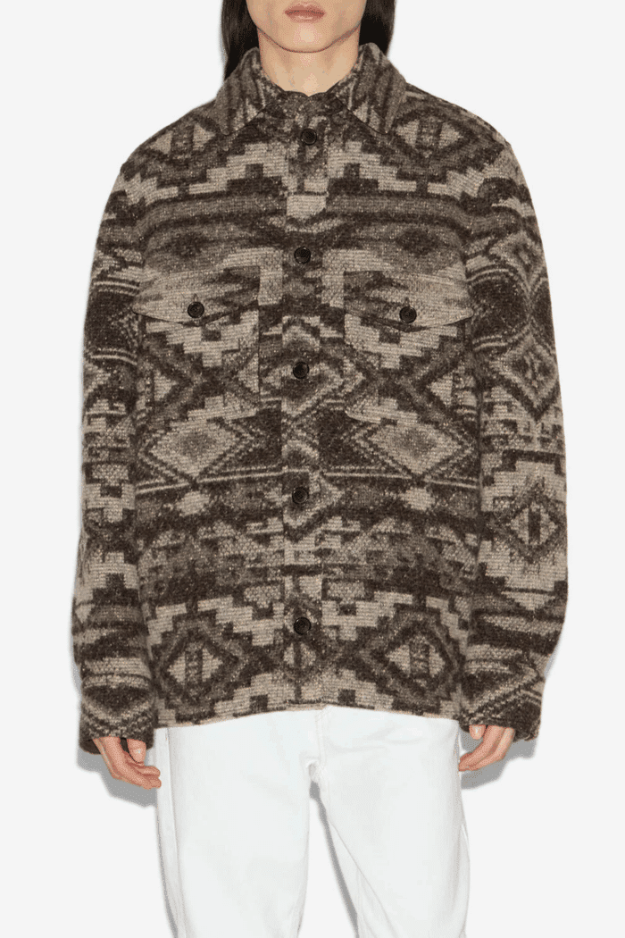 Veste Kervon Laine Motifs Graphiques