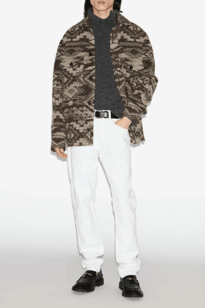 Veste Kervon Laine Motifs Graphiques