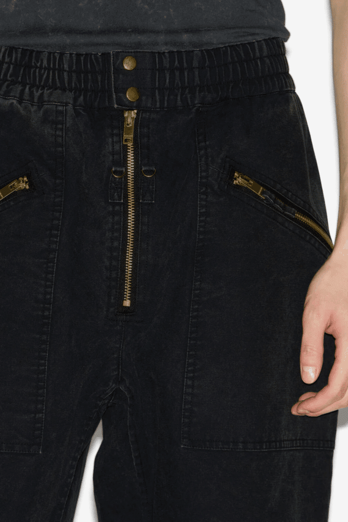 Pantalon Tils Coton Noir Délavé