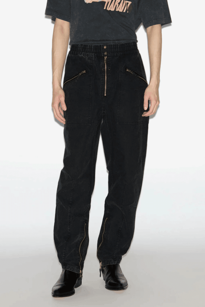 Pantalon Tils Coton Noir Délavé
