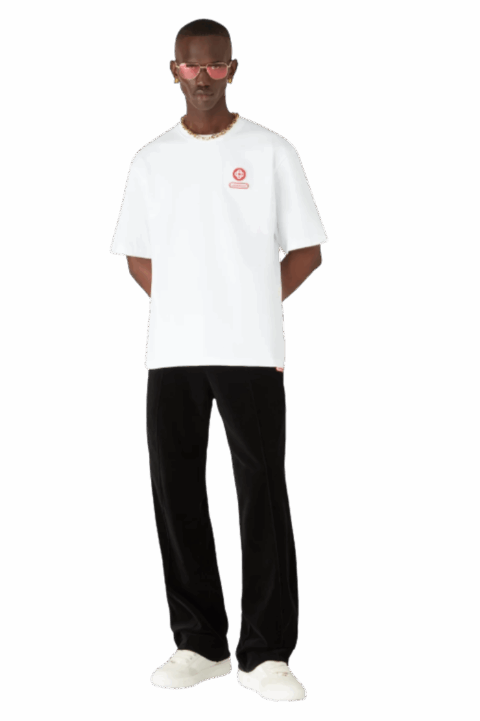 Tee-Shirt Patch Logo Coton Blanc
