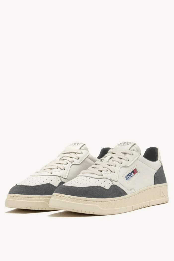 Sneakers Medalist Cuir Blanc Daim Gris