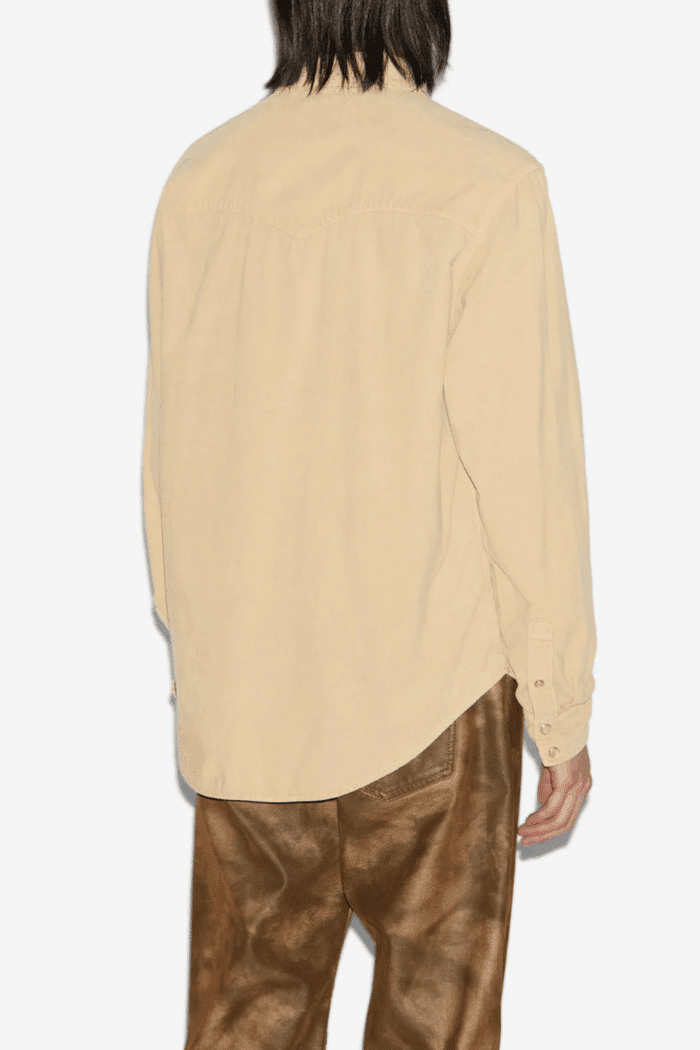 Chemise Vasco Velours Côtelé Beige