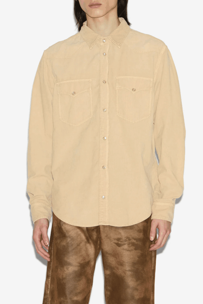 Chemise Vasco Velours Côtelé Beige