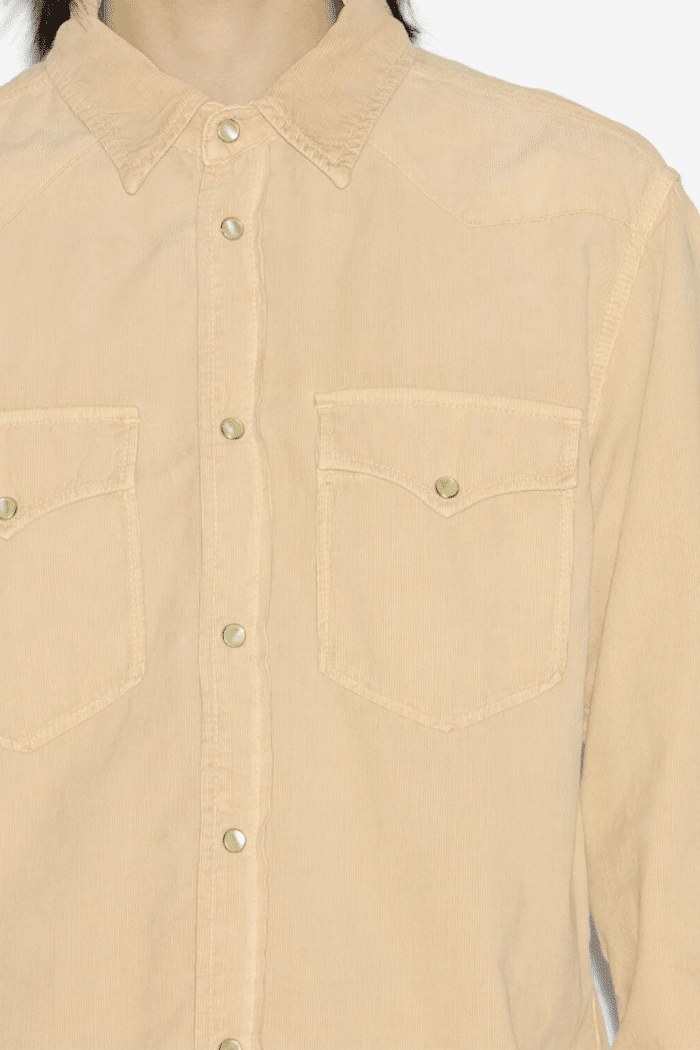 Chemise Vasco Velours Côtelé Beige