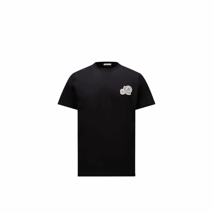 Tee-Shirt Double Logo Coton Noir