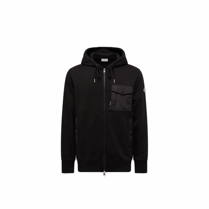 Hoodie Zippé Coton Noir