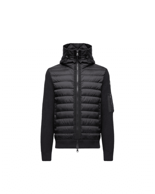 Cardigan Matelassé Laine et Acrylique Noir