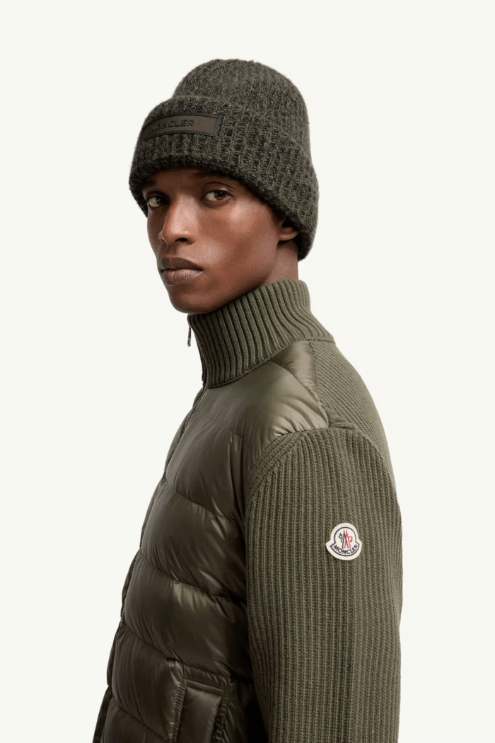 Cardigan Zippé Laine et Cachemire Vert Olive