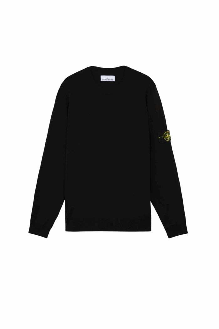 Pull Col Rond Laine Noir