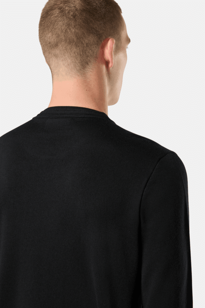 Pull Col Rond Laine Noir