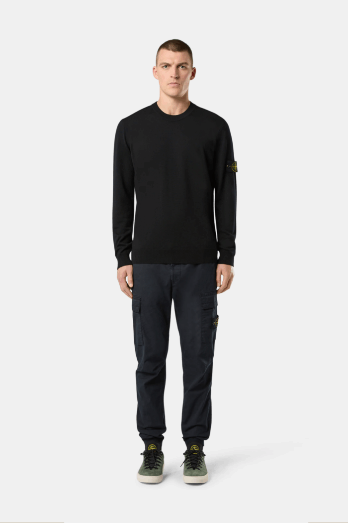 Pull Col Rond Laine Noir