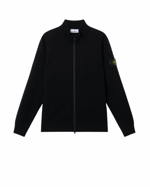 Cardigan Zippé Laine Noir